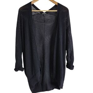 Express Charcoal Open Knit Cardigan